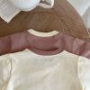 Baby Girl Cartoon Bear Print Pattern Long Sleeve Triangle Bodysuit