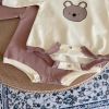 Baby Girl Cartoon Bear Print Pattern Long Sleeve Triangle Bodysuit