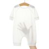 Baby Solid Color Sleeveless Snap Cotton Jumpsuit Pajamas