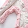 Baby Boy And Girl Solid Color Coral Fleece Thickened Romper