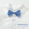 Baby Boy Solid Color Single Breasted Design Bow Tie Shirt Combo Shorts College Style Sets