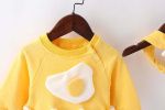 Baby Cartoon Egg Shape Design Long Sleeved Cute Bodysuit With Headband