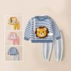 Baby Cartoon Bunny & Striped Graphic Pullover Sweater Combo Trousers 2 Pieces Sets