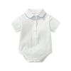 Baby Boy Lapel Solid Bodysuit Combo Striped Graphic Crotch Overall Sets
