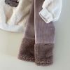 Baby Bear Embroidered Pattern Plush Hoodies Combo Pants Pieces Sets