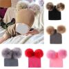Baby Knitted Hat with POM Baby Winter Warm Knit Hat Infant Toddler POM Beanie Photography Fur Ski Cap