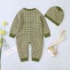 Baby Embroidered Pattern Single Breasted Design Longsleeve Knitted Romper