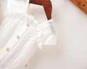 Baby Girl Lace Jacquard Design Solid Color With Lace Innocent And Lovely Onesies In Summer
