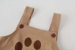 Baby Kids Puppy Print Pattern Short Sleeves With Straps Onesies In Set With Hat Of Puppy Shape