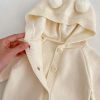 Baby Solid Color Full Button Design Knit Long Sleeve Jumpsuits