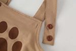 Baby Kids Puppy Print Pattern Short Sleeves With Straps Onesies In Set With Hat Of Puppy Shape