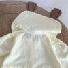 Baby Bear Embroidered Pattern Sailor Collar Long Onesie