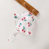 Baby Girls Floral Pattern Sleeveless Summer Rompers With Hat In Summer