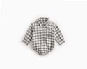 Baby Boy Plaid Pattern Buttoned Shirt With Pockets Long Sleeve Onesies In Autumn