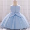 Baby Girl Butterfly Patched Graphic Sleeveless Western Style Baptism Birthday Dress