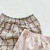 Baby Girls Lapel Collar Short Sleeve Top Combo Short Pants In Sets