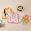Baby Cartoon Bunny & Striped Graphic Pullover Sweater Combo Trousers 2 Pieces Sets