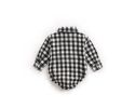 Baby Boy Plaid Pattern Buttoned Shirt With Pockets Long Sleeve Onesies In Autumn