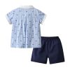 Baby Boy Bow-Tie Print Top Combo Solid Short Pants In Sets
