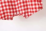 Baby Girl Grid Pattern Ruffles Collar Sleeveless Romper