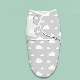 Baby Print Cotton Kickproof Sleeping Bag (Option: Grey Clouds-3to6months)