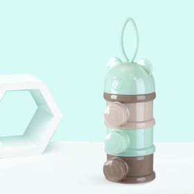 Children's Portable Rotating Milk Powder Box (Option: Side opening mint green three)